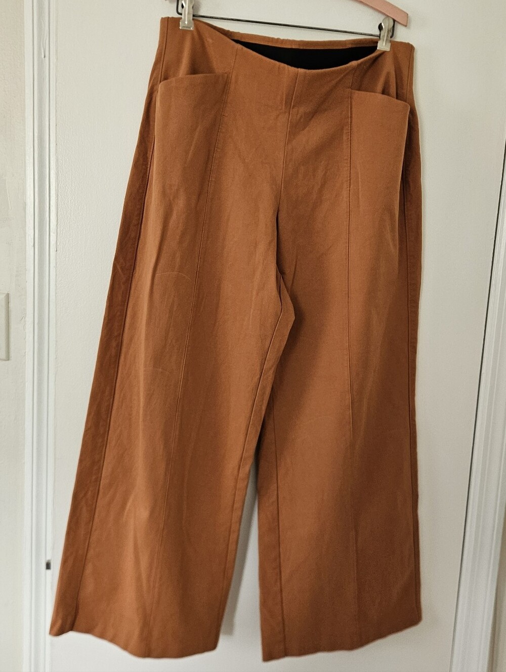 Old Navy Womens Pants XL Pixie Wide Leg High Rise Pull on Orange Comfort Waist